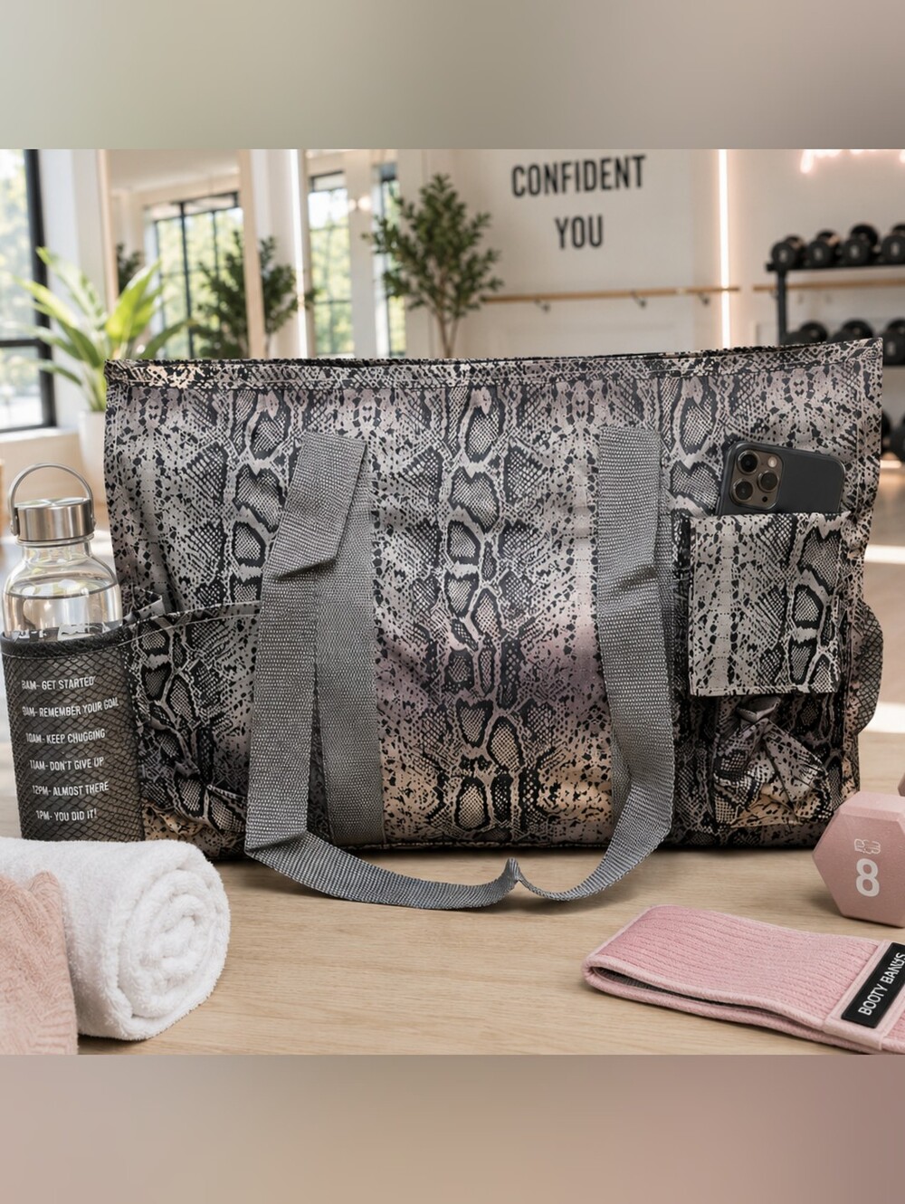 BUY NOW💖Large Water Resistant Organizer Carry Tote Bag In Python Pattern - Picture 8 of 10